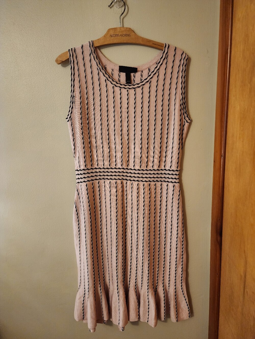 Lane Bryant Pink and Black Striped Sleeveless Mini Dress